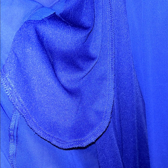 SLNY Cobalt Cold-Shoulder V-Neck High-Low Dress Ptp 19” GUC - Picture 8 of 9